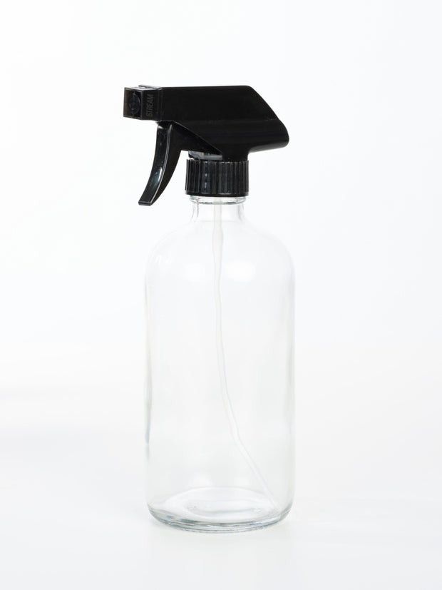 32 oz AMBER Glass Bottle - w/ Black Trigger Sprayer